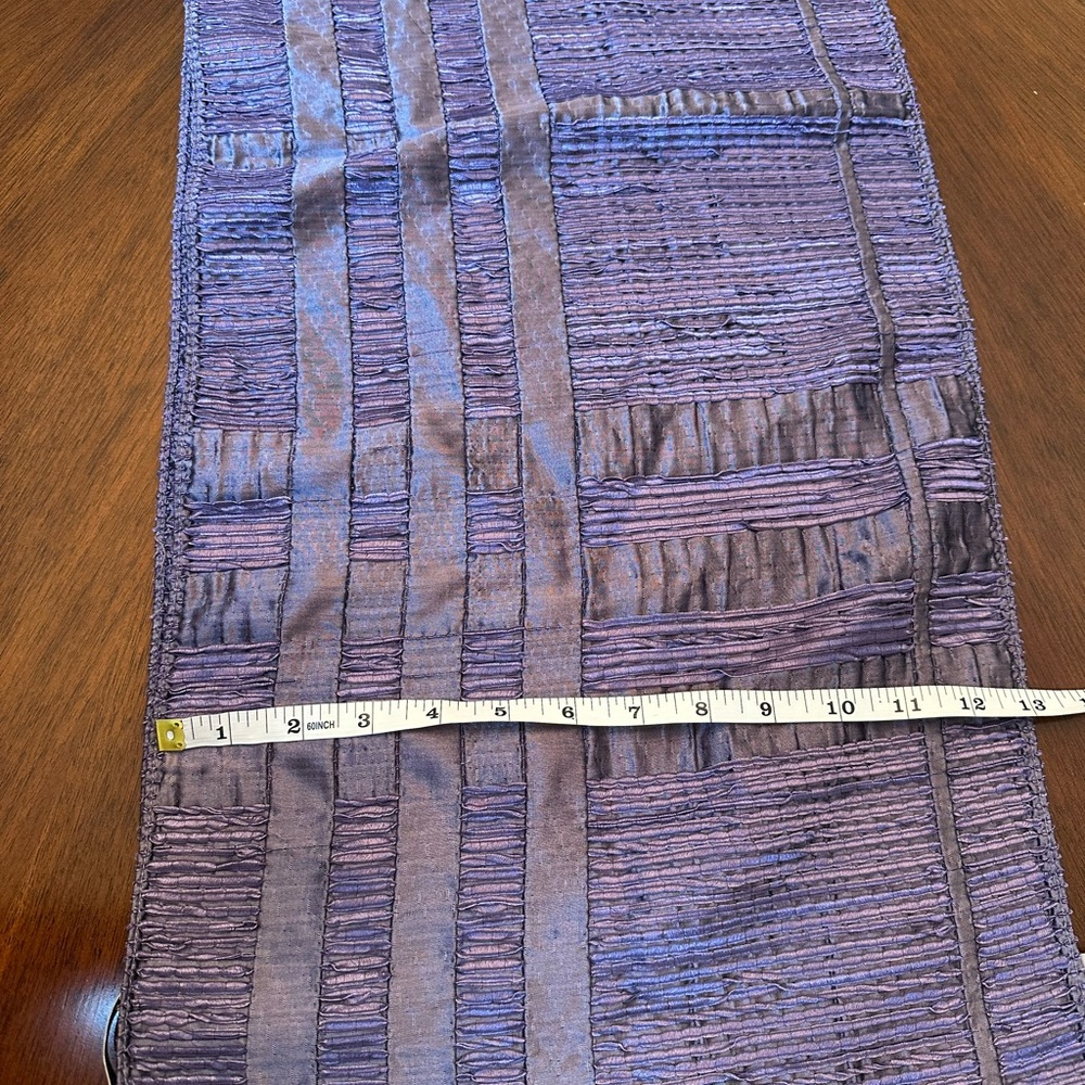 Burberry Luxury Textured Long Scarf | Blue & Purple - Picture 9 of 9